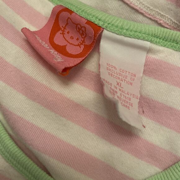 Hello Kitty and Friends Fresh And Sweet Junior Striped Shirt Top Pink XL Top - Picture 5 of 5